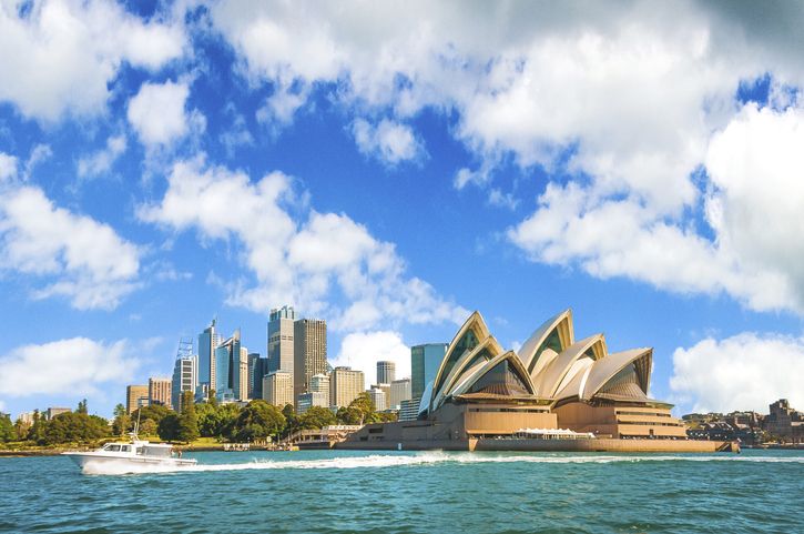 The city skyline of Sydney, Australia. Circular Quay