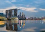 Panorama of marina bay sand, garden by the bay and singapore flyer