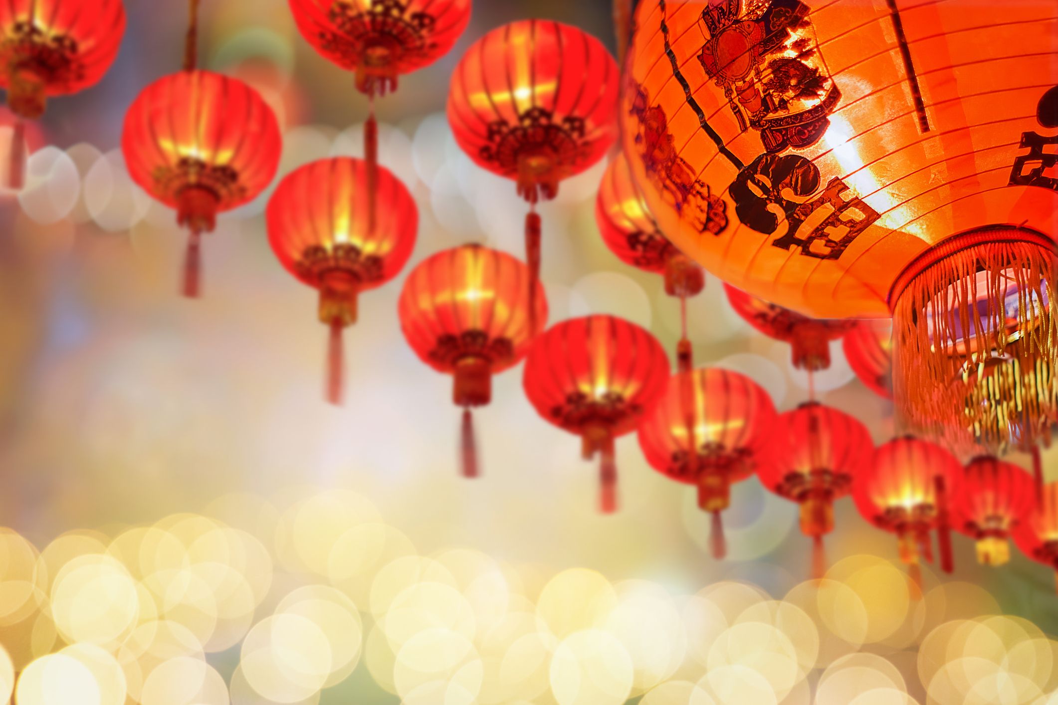 Chinese new year lanterns in china town.