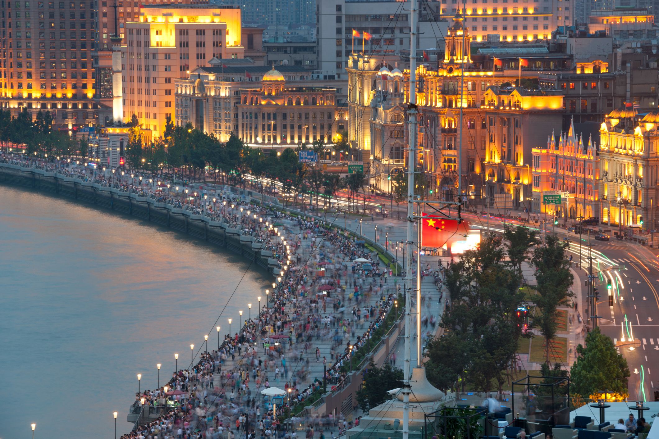 The New Bund at sunset in Shanghai, China (XXXL)