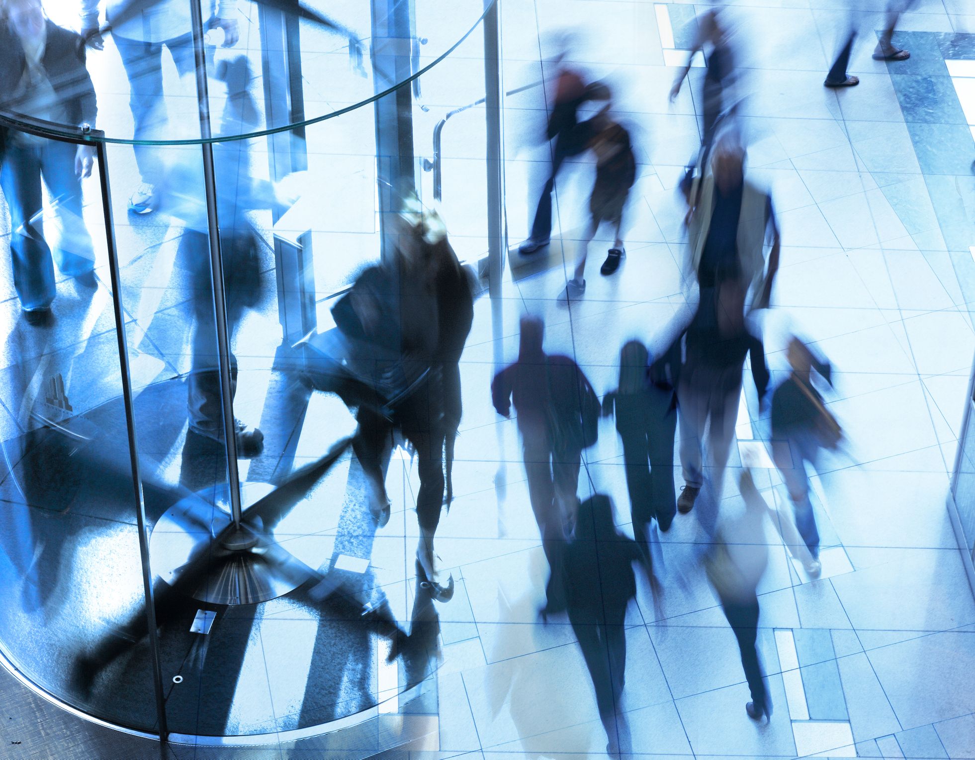 Multiple exposure of pedestrians on the move