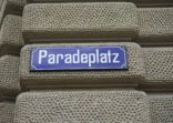 Paradepatz Zurich, street sign, square which are UBS and Credit Suisse headquarter are locatet, financial banking place