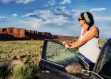 Highway roads in USA SouthWest desert landscapes: road trip