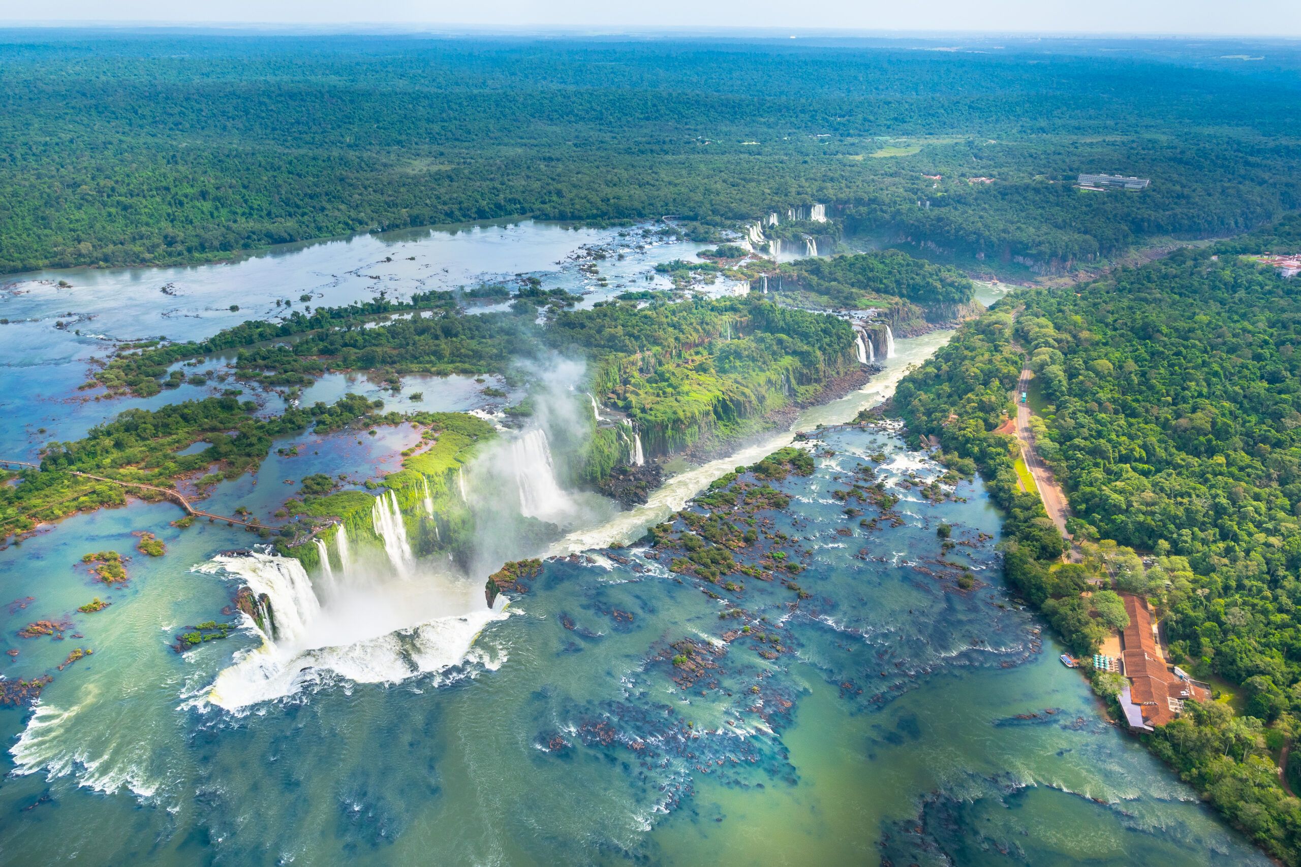 Beautiful aerial view of Iguazu Falls, one of the most beautiful places in the world – Foz do Iguacu, Brazil