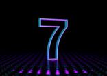 Neon colored NUMBER 7