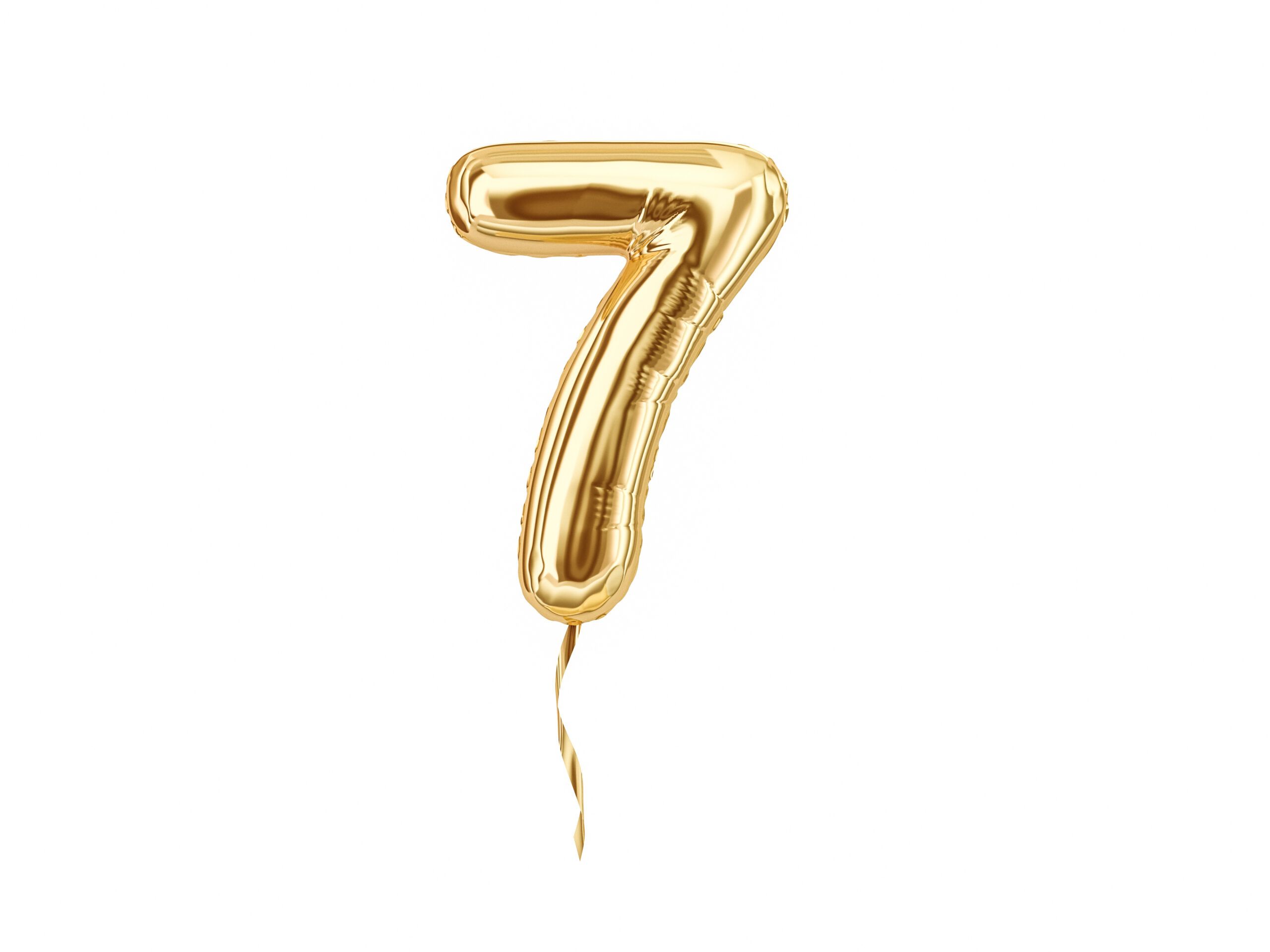 Numeral 7. Foil balloon number seven