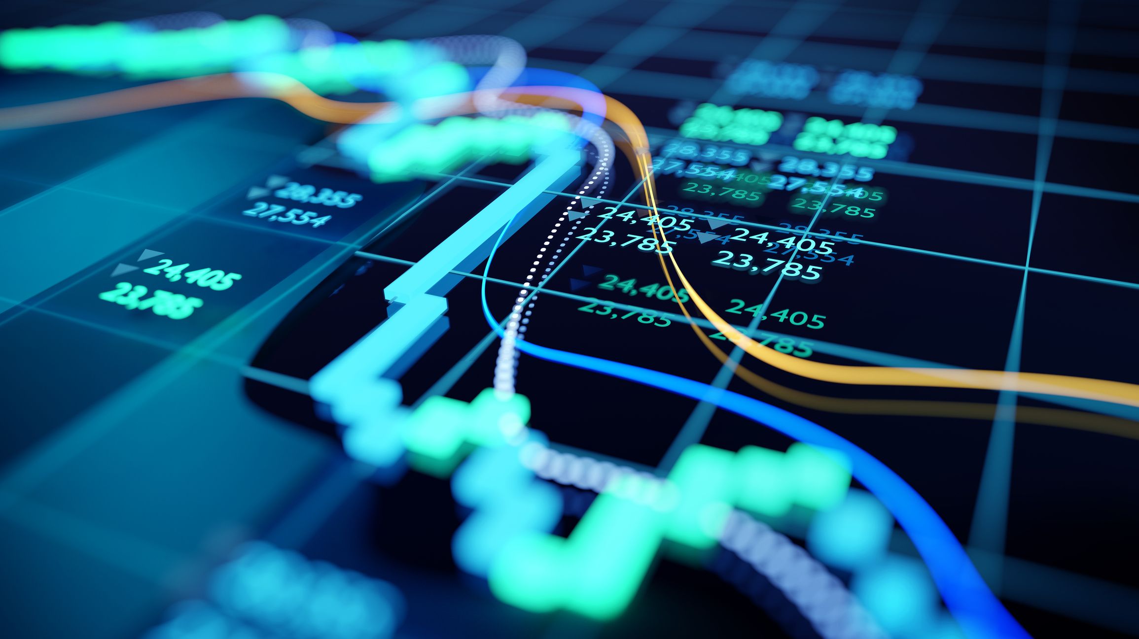 Close Up Image Of A Stock Market Graph