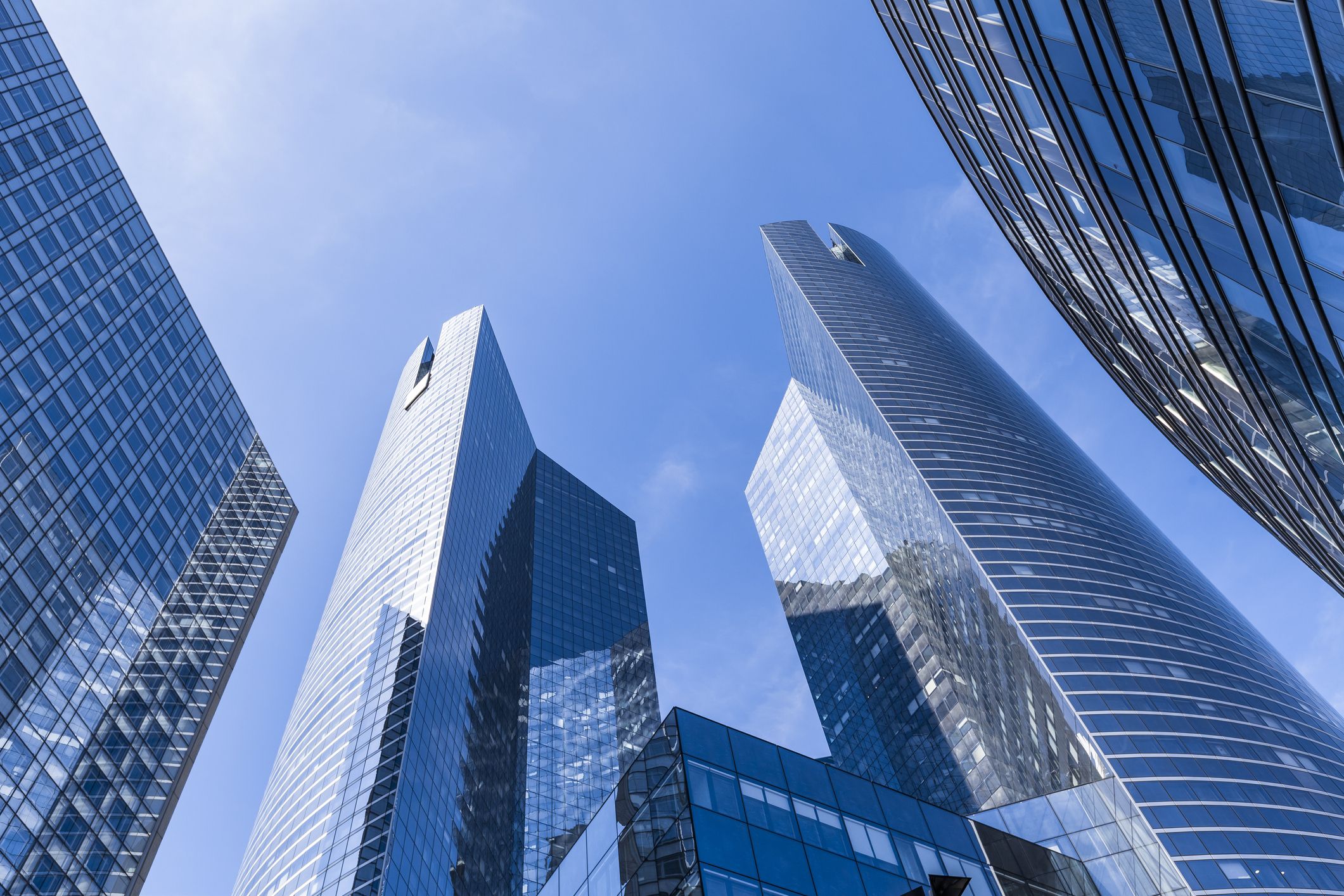 Banks and office buildings in business district