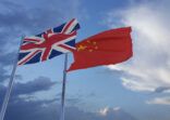 United Kingdom, Great Britain and China National Flags – 3D Illustration Stock Footage